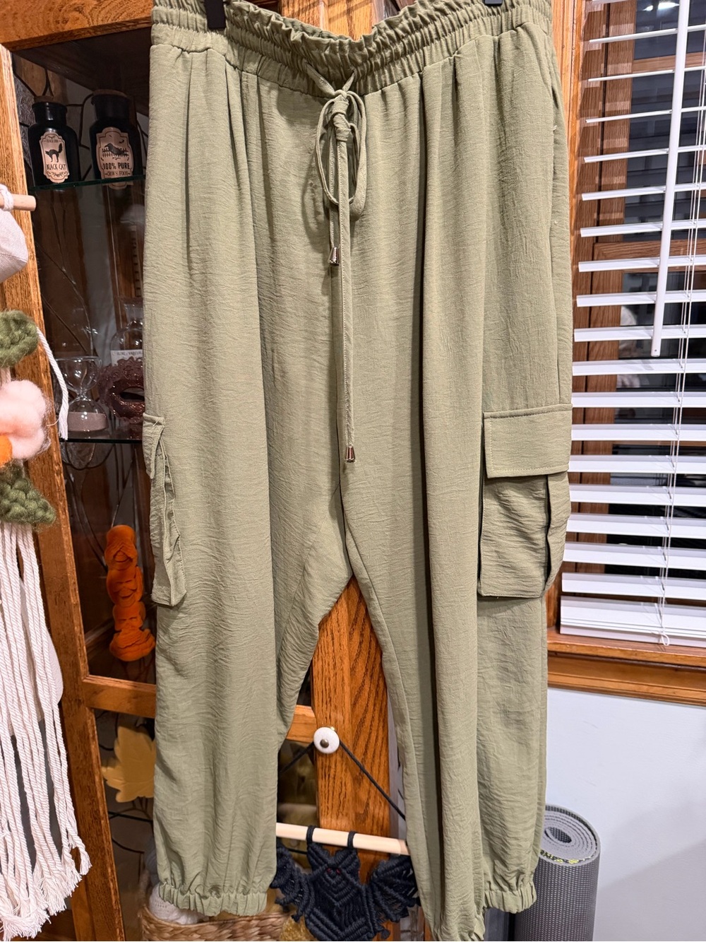 white birch Olive Green Women's Cargo Jogger Track Pants